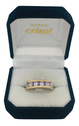 Crisol Anillo De Plata Y Oro C/Amatistas Y Circonias (A252) 0