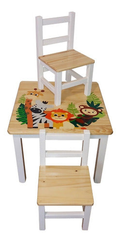 Juego De Mesa Y Silla Para Niños Diseño Animales 1