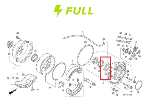 Rolamento Cubo Freio Quadriciclo Honda Fourtrax 420 Até 2013 3