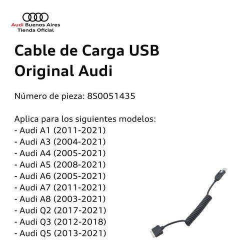 USB Charging Cable for Audi A3 2004 to 2021 1