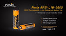 Fenix Arb-L18 2600mAh 3.6V 18650 Rechargeable Battery 3