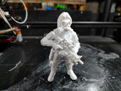 Horse3D Miniature Chemical Warfare Soldier, 1/32 Scale, White Color 2