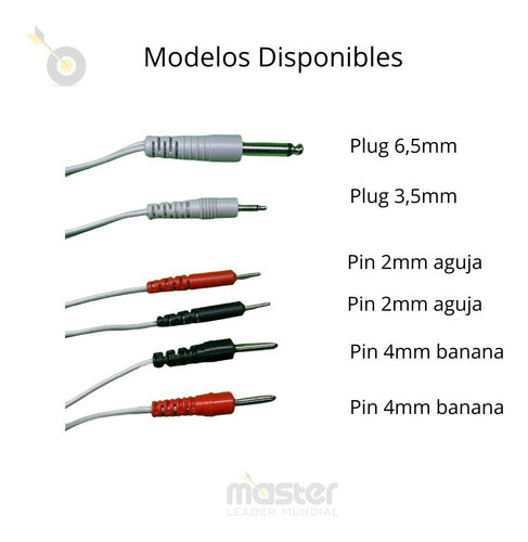 Kit 4 Cables for Electro-Stimulator Plug 3.5mm to Needle 2mm 1