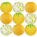 Just Artifacts 12 Inch Hanging Paper Lanterns - Pineapple Party, 9pcs 0