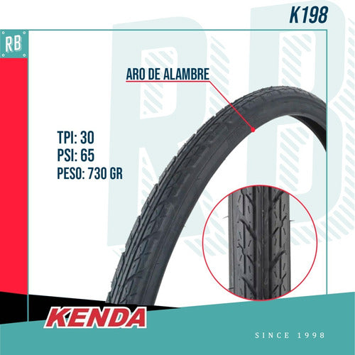 Kit of 2 Kenda 700x38c City Trekking K198 Bicycle Tires 1