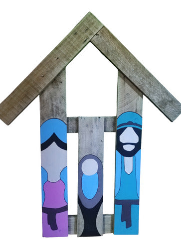 Arte en Palets: Handcrafted Wooden Nativity Scene - Fence Style 2