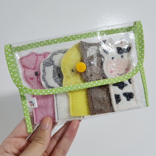 Grow Up Finger Puppets Set of 5 Farm Animals + Gift Bag 1