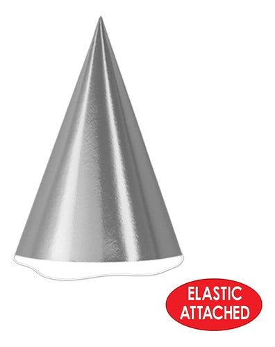 Beistle 24 Piezas Silver Cone Hats Suministros Para Fiestas 3