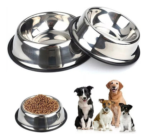 Home Love X2 Anti-Tip Stainless Steel Pet Feeder Water Bowl 18cm for Cats and Dogs 0