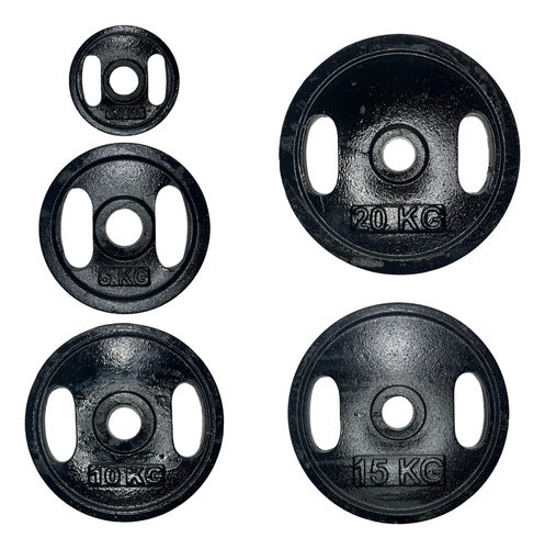 Olympic 15kg Weight Plate with 50mm Solid Cast Iron Handles Gym Equipment by Brest 2