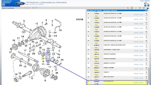 Genuine Rear Differential Satellite Shaft Ford Transit 2000/2001 1