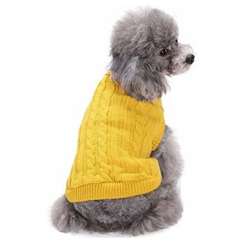 Sueter Ropa Abrigo Invierno Perros Gatos Pequeños Amarillo 0