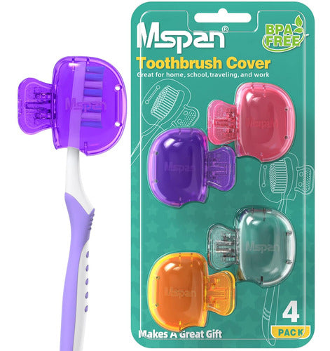 Mspan Electric Toothbrush Head Cover - Pack of 4 0