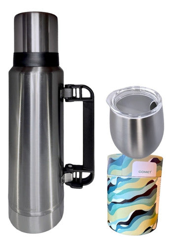 Comet Thermos Combo 1.2 L + Stainless Steel Mate with Lid 1