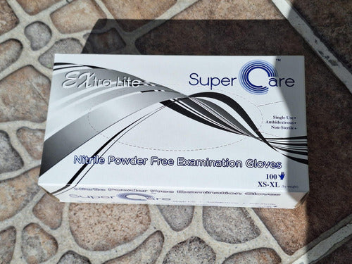 Super Care Black Nitrile Gloves XL - 100 Units 1