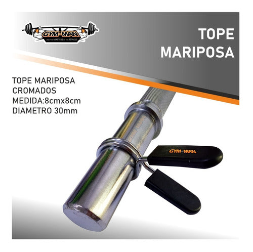 Tope Mariposa Imp Barra Mancuernas 30mm X2 Unidades Gym P 2