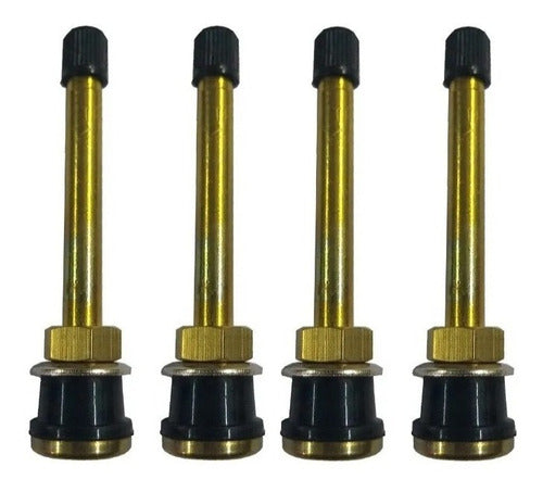 VIGOMAQ Kit 4 Brass Straight Valves for Truck Tires TR571 0