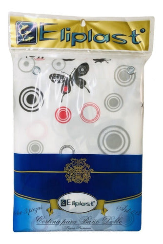 Eliplast Shower Curtain + Protector + 12 Hooks 5