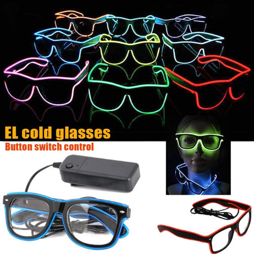 Generic Lentes Led Neon Fiestas Electronica Rave Bodas Azul L24 7