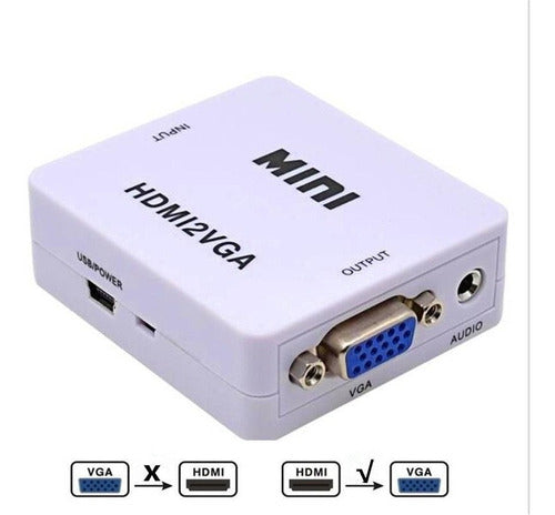 Conversor Señal Hdmi A Vga Digital A Analogico Adaptador Con 1