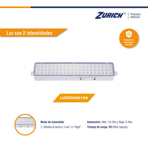 Zurich Luz De Emergencia Recargable 60leds 4