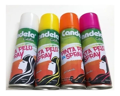 Candela Pinta Pelo Pintura Lavable Colores Cotillón X4 Unidades 1