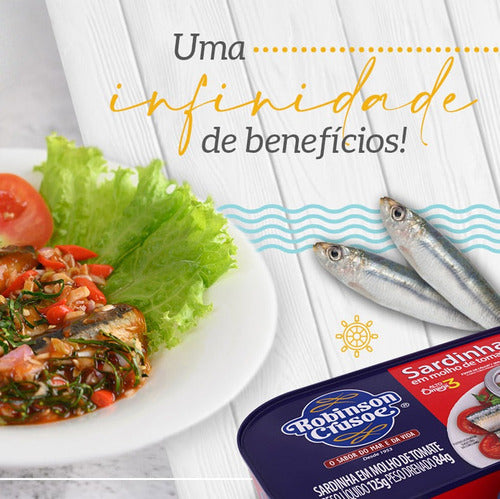 Kit 3 Sardinha Em Molho De Tomate Robinson Crusoe Lata 125g 4