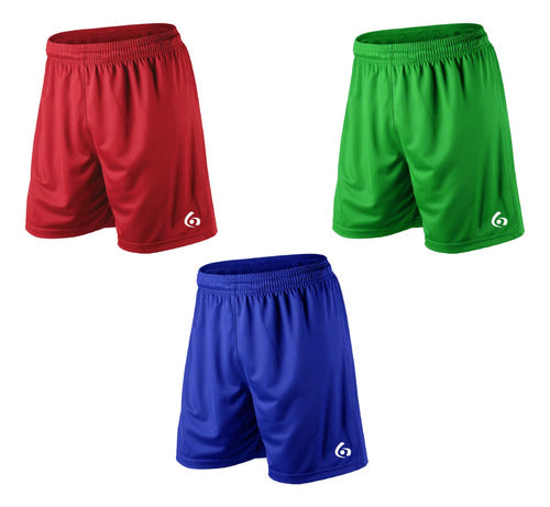 Pack of 3 Gol De Oro Pro Elite Shorts - Soccer Running Basketball 47