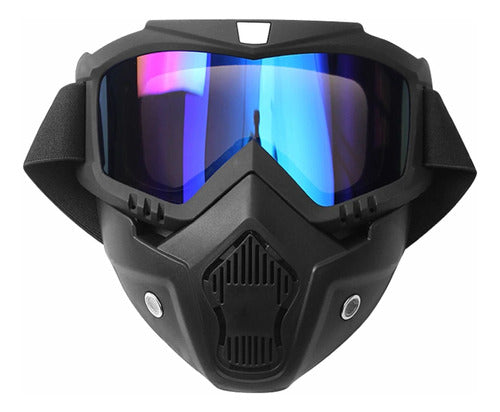 Coyote Antiparra With Detachable Mask Open Face Helmet Moto Enduro 0