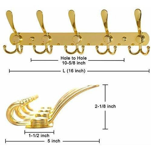 Dseap Gold Stainless Steel Wall Mounted Coat Rack 4