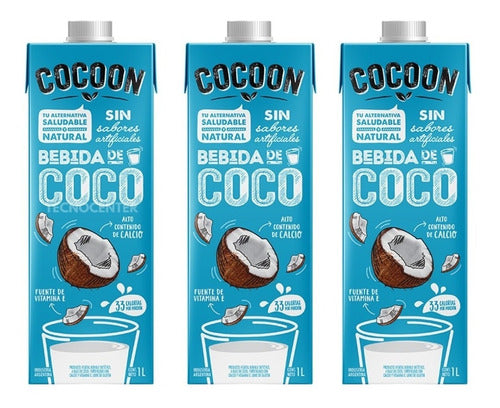 Cocoon Coconut Milk Drink Unsweetened Gluten-Free 1L X3 0