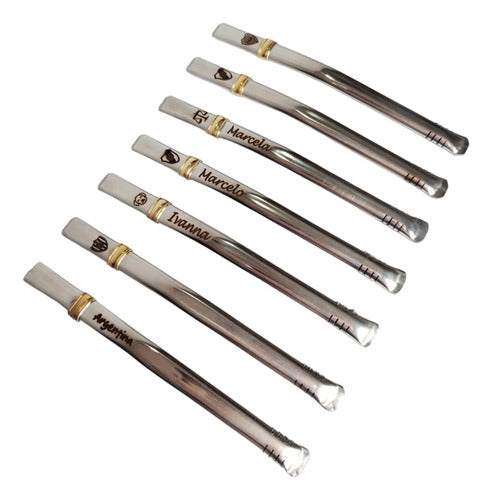 Personalized Stainless Steel Straws - High Quality Gift - Bombillas Personalizadas Acero Inox Calidad Regalo