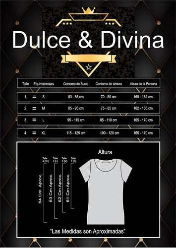 Dulce y Divina Blusa Camiseta Remera Mujer Manga Larga Brillo Tacha Fiesta 6