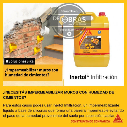 Sika Inertol Infiltracion Bloqueador Humedad Cimientos 10lts 1