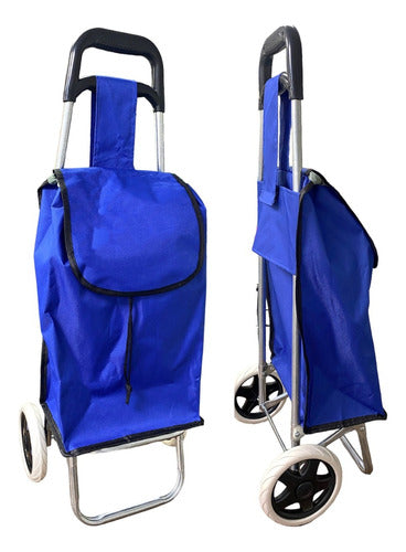 Folding Two-Wheel Supermarket Shopping Cart 0