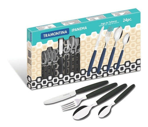 24-Piece Ipanema Tramontina Blue Cutlery Set 1