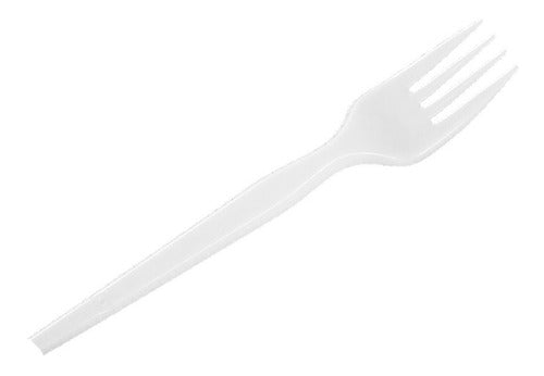 Pack of 50 White Plastic Forks 16 cm 0