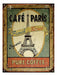 Club del Poster Vintage Retro Metal Sign Paris Cafe Eiffel Tower M325 0