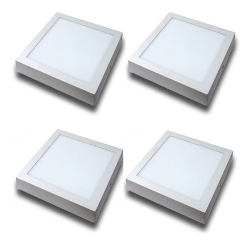 Sica 4-Pack 18W LED Surface Mount Square Panel Light - Cool/Warm White 220V 2