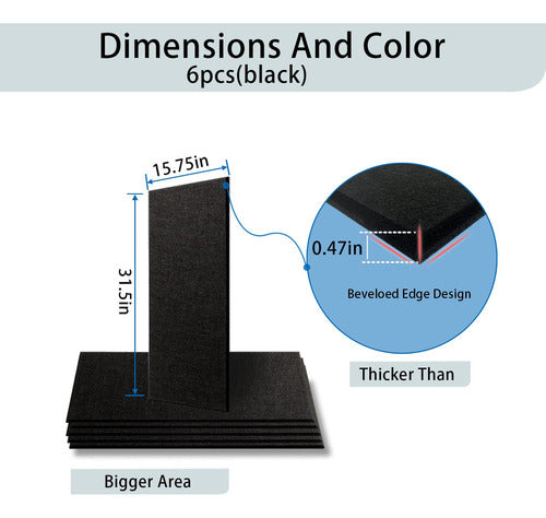 Paquete De 6 Paneles Acsticos Autoadhesivos, Paneles De Pare 4