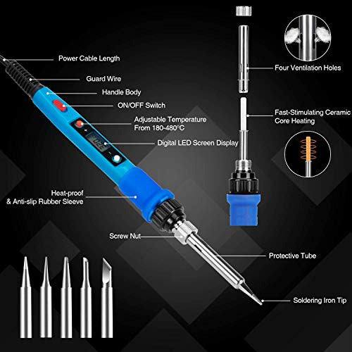 Kit Soldador Soldadura Digital Display Temperatura 80w 110v 1