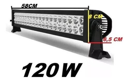 Barra 40 Led Recta 60cm 120w Camioneta Off Road + Soportes 0