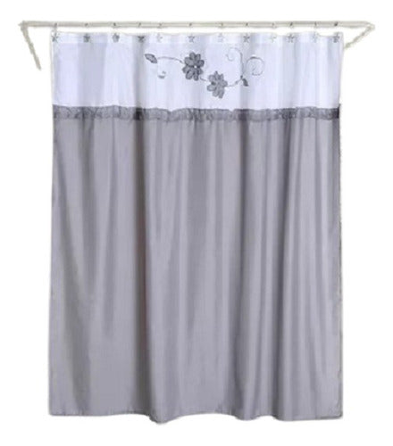 Embroidered Flower Giavanni Bathroom Curtain 2