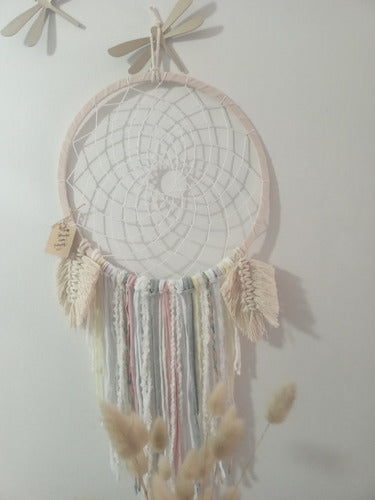 Dreamcatcher With Feather Lined Spider Web Weaving 1