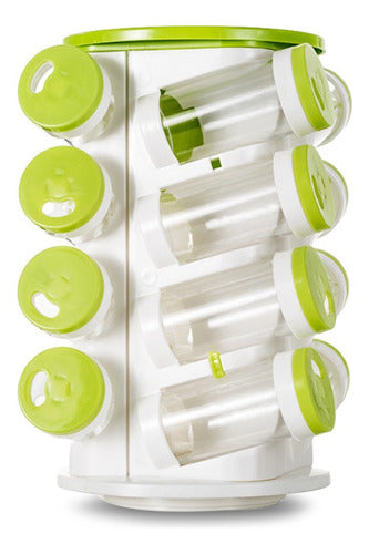 Atera Round Rotating Spice Organizer 16 Pieces With Lids 0