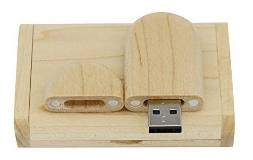 Disco Flash Usb De Madera De Arce Con Caja De Madera U Disco 0