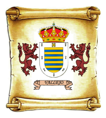 Vallejo - Escudo Del Apellido - Heráldica - Lámina 45x30 Cm. 0