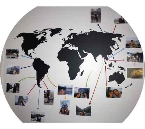 Decorative Vinyl World Map Travel Photos 0