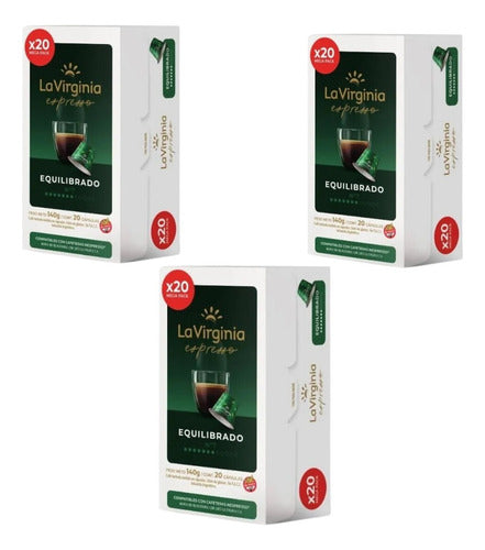 La Virginia Espresso Equilibrado N7 - 3 Boxes of 20 Units 0