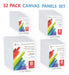 Simetufy Art Canvas Panel Kit - 32 Piece Set, Sizes: 5x7, 8x10, 9x12, 11x14 1